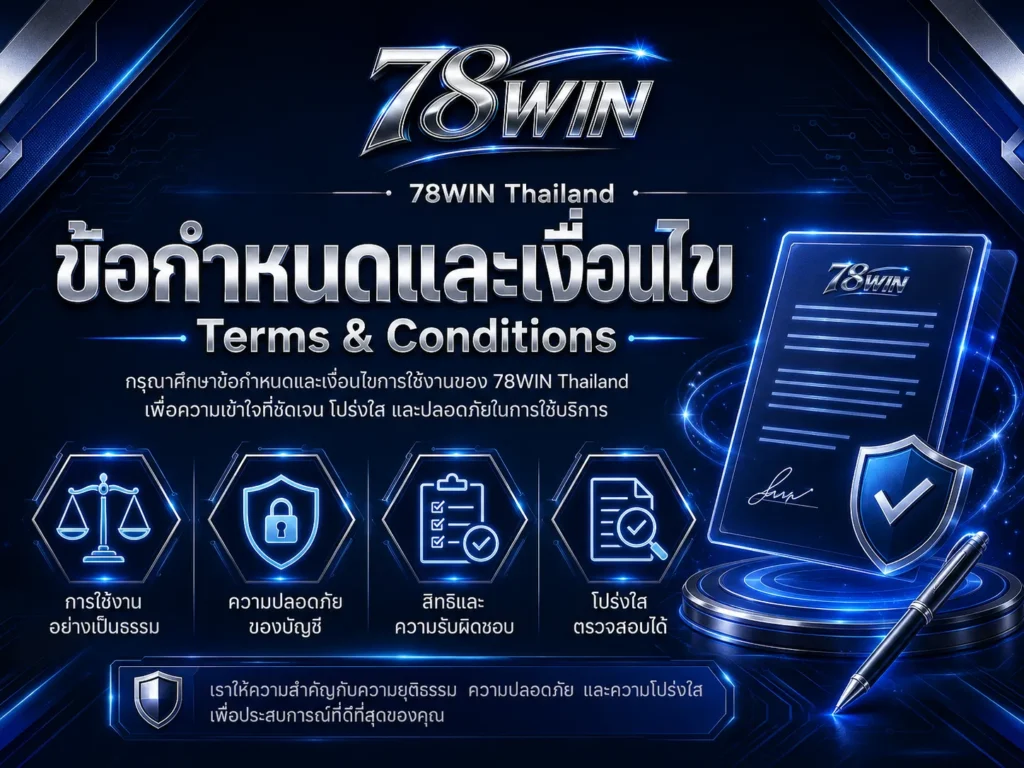 ข้อกำหนดและเงื่อนไข 78win th เว็บตรง2026